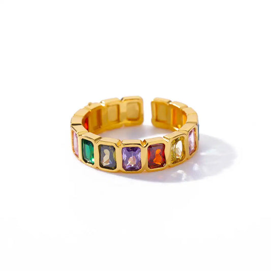 💛 Gold Geometric Open Ring – Minimal & Elegant 💛
