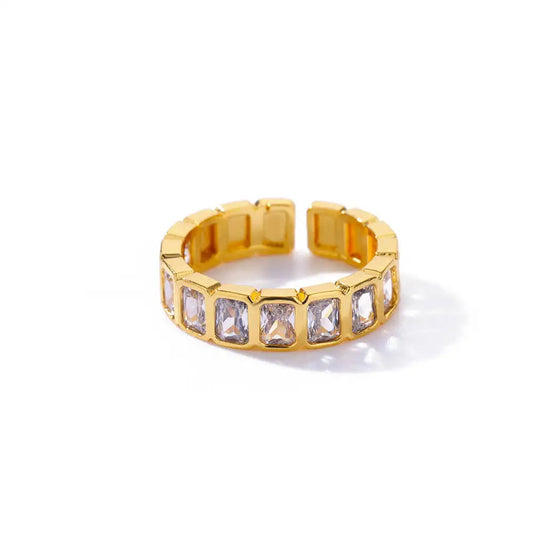 💛 Gold Geometric Open Ring – Minimal & Elegant 💛