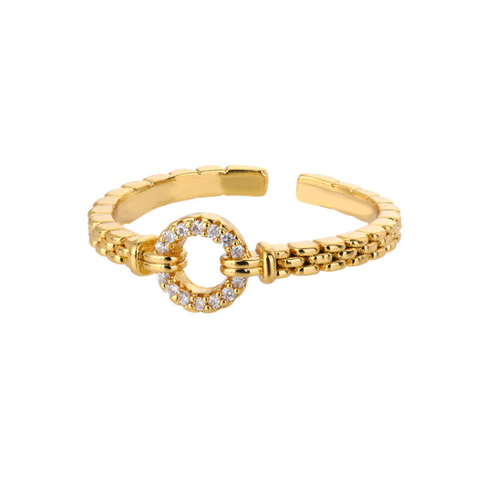 ✨ Gold Circle Link Open Ring – Chic & Timeless ✨