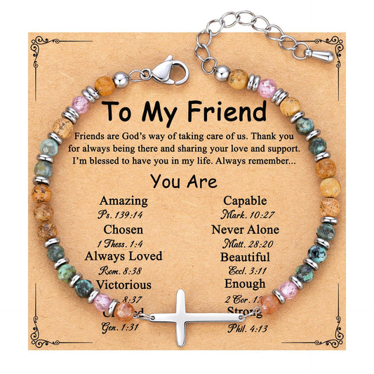 🤍 Friendship Cross Bracelet – A Gift of Faith & Love 🤍