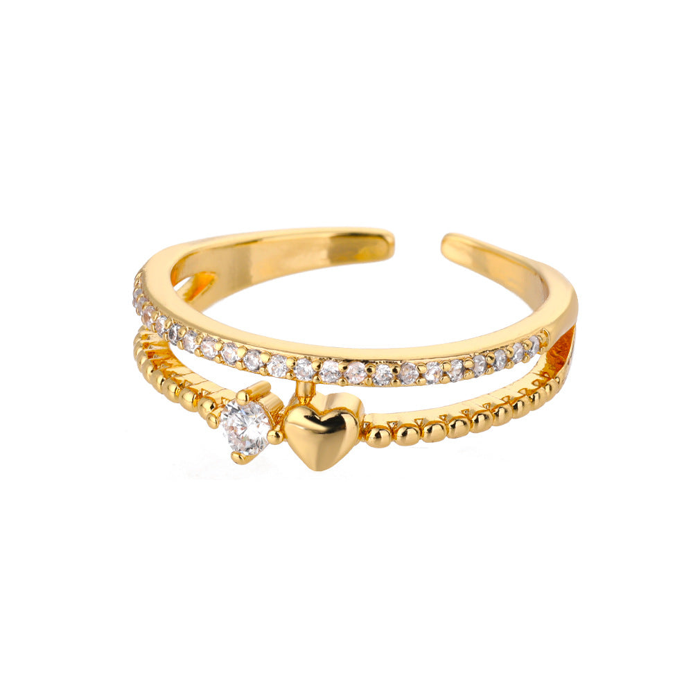 💛 Double Band Heart Ring – Romantic & Elegant 💛