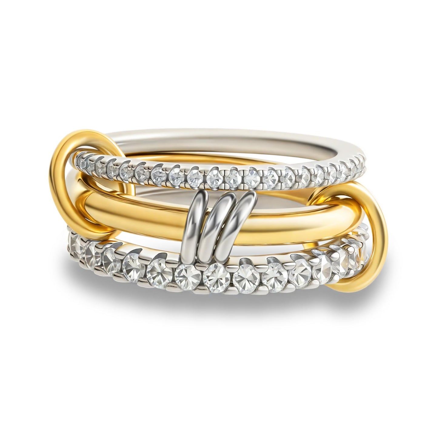 ✨Radiant Dual-Tone Crystal Ring✨